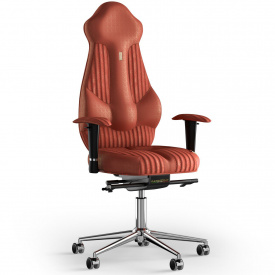 Кресло KULIK SYSTEM IMPERIAL Антара с подголовником со строчкой Морковный (7-901-WS-MC-0309)