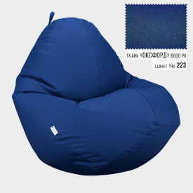 Бескаркасное кресло мешок груша Овал Coolki XXL 90x130 Темно-Синий (Оксфорд 600D PU)