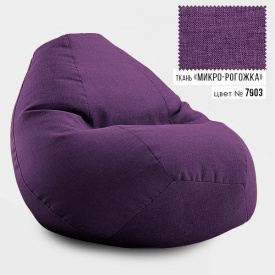Безкаркасне крісло мішок груша Овал Coolki Рогожка XXXL 140x100 фіолетовий