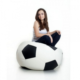 Кресло Мяч Coolki 100 см Черный с белым (Оксфорд 600D PU)
