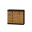 Комод с дверью и 4-мя ящиками Эверест Соната-5 105х38х94 венге темный + дуб крафт золотой (EVR-2063) Ровно