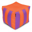 Пуф Кубик Полосатый Оксфорд 40х40 Студия Комфорта Фиолетовый + Оранжевый Суми