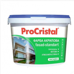 Краска акриловая фасадная Ирком ProCristal Fasad-Standart IP-131 прозрачная 9 л Белгород-Днестровский