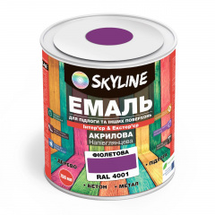 Эмаль для пола и других поверхностей акриловая SkyLine Фиолетовая RAL 4001 0.75 л Київ
