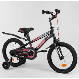 Велосипед детский 2-х колёсный "CORSO" 16" (собран на 75%) Black/Red (101964)