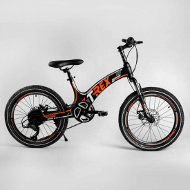 Велосипед подростковый двухколёсный 20" CORSO T-REX черно-оранжевый 70432
