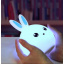 Силиконовый детский ночник Зайчик Dream Light - Bunny аккумуляторный, LED RGB 7 режимов свечения, мягкий светильник игрушка Белый с синим Черкаси