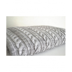Плед із натуральної вовни (50%) на ліжко Прованс SOFT коси Сірий 220х240 см