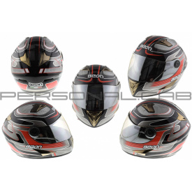 Шлем-интеграл (mod:B-500) (size:L, черно-серо-красный) BEON