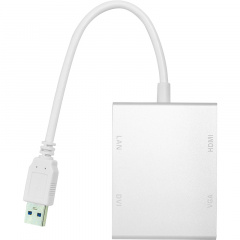 Перехідник PowerPlant USB 3.0 - HDMI, DVI, VGA, RJ45 Gigabit Ethernet Київ