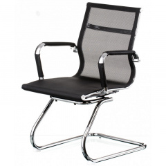 Офісне крісло Solano 880х470х470 мм чорне на полозах хром Хуст