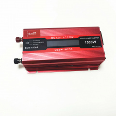 1500W Інтелектуальний інвертор напруги AmazDIB 12-230V з LCD дисплеєм Червоний Полтава