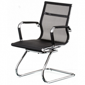 Офісне крісло Solano 880х470х470 мм чорне на полозах хром