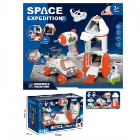 Набір космосу 551-2 (8/2) космічна ракета, шурупокрут на батарейках, марсохід, 2 ігрові фігурки, 2 види міні-транспорту, світло, в коробці