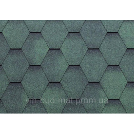Черепица битумная ONDULINE Bardoline First Hexagonal зеленая (2,9 м2/пачка) 165,3 м2/паллета