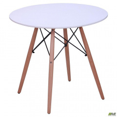 Круглый стол AMF Helis 800 мм белый обеденный на деревянных ножках Ужгород