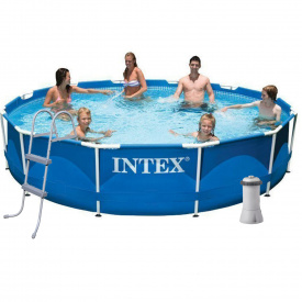 Каркасний басейн Intex 28210 - 6, 366 x 76 см (3 785 л/год, підстилка, тент, драбина)