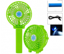 Вентилятор аккумуляторный мини с ручкой USB диаметр 10см Handy Mini Fan зеленый
