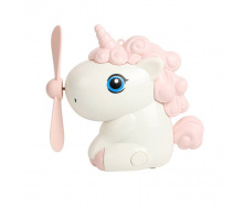 Мини-вентилятор для охлаждения воздуха FunnyFan Mini Unicorn Единорог портативный с питанием от USB Розовый