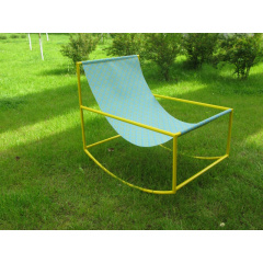 Кресло Шезлонг CRUZO металл Желтый / Голубой (kr0001) Токмак