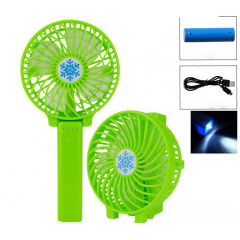 Вентилятор акумуляторний міні із ручкою USB діаметр 10см Handy Mini Fan зелений Ромни