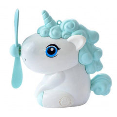 Мини-вентилятор для охлаждения воздуха FunnyFan Mini Unicorn Единорог портативный с питанием от USB Голубой Миколаїв