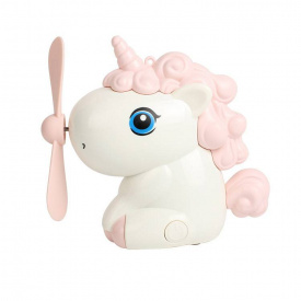 Мини-вентилятор для охлаждения воздуха FunnyFan Mini Unicorn Единорог портативный с питанием от USB Розовый