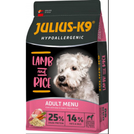 Сухой гипоаллергенный корм для взрослых собак высшего качества Julius-K9 LAMB and RICE Adult С ягненком и рисом 12 кг (5998274312590)