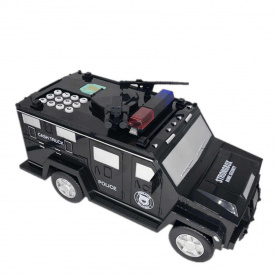 Машинка детский сейф с кодом и отпечатком пальца Cash Truck 6688-19A полицейская машинка грузовик Черный