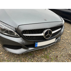 Передняя решетка Diamond Silver 2018-2024, с камерой для Mercedes C-сlass W205 2014-2021 гг. Николаев