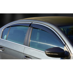 Ветровики с хромом SD (4 шт, Sunplex Chrome) для Volkswagen Passat B8 2015↗ гг. Ромны