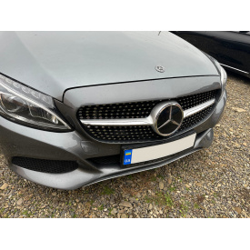 Передняя решетка Diamond Silver 2018-2024, с камерой для Mercedes C-сlass W205 2014-2021 гг.