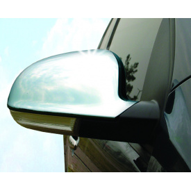Накладки на зеркала (2 шт, нерж) OmsaLine - Итальянская нержавейка для Volkswagen EOS 2006-2011 гг.