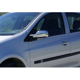 Наружняя окантовка стекол (4 шт, нерж) OmsaLine - Итальянская нержавейка для Renault Clio III 2005-2012 гг.