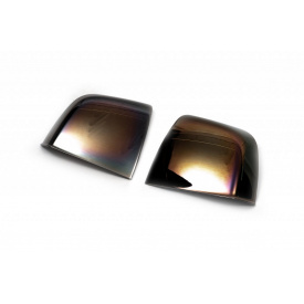Накладки на зеркала Черный хром (2 шт, пласт) для Fiat Doblo III 2010-2022 гг.