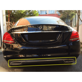 Накладка на торец бампера V2 (нерж) для Mercedes C-сlass W205 2014-2021 гг.