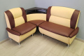 Кухонный диван угловой Смузи Sentenzo 160х125 см кожзам бежево-коричневый