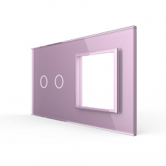 Сенсорная панель выключателя Livolo 2 канала и розетки (2-0) розовый стекло (VL-C7-C2/SR-17) Одесса