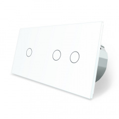Сенсорный выключатель Livolo 3 канала (1-2) белый стекло (VL-C701/C702-11) Черновцы