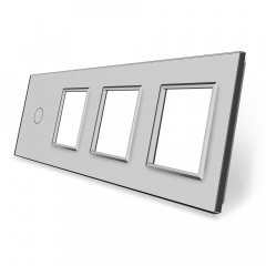 Сенсорная панель выключателя Livolo и трех розеток (1-0-0-0) серый стекло (VL-C7-C1/SR/SR/SR-15) Днепр