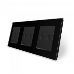 Сенсорный выключатель Sense 5 сенсоров (1-2-2) черный стекло Livolo (VL-C7FC1/FC2/FC2-6BP) Чернівці