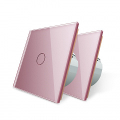 Комплект Сенсорный проходной диммер Livolo розовый стекло (VL-C701H/C701H/S1B-17) Рівне