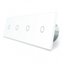 Сенсорный выключатель Livolo 4 канала (1-1-1-1) белый стекло (VL-C704-11) Ужгород