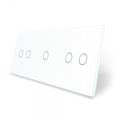 Сенсорная панель выключателя Livolo 5 каналов (2-1-2) белый стекло (VL-C7-C2/C1/C2-11) Николаев