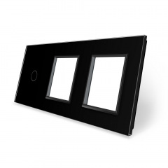 Сенсорная панель выключателя Livolo и двух розеток (1-0-0) черный стекло (VL-C7-C1/SR/SR-12) Миколаїв