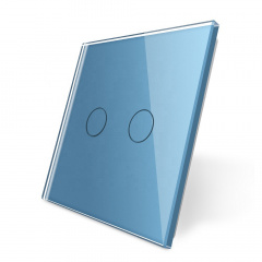 Сенсорная панель выключателя Livolo 2 канала (2) голубой стекло (VL-C7-C2-19) Чернігів