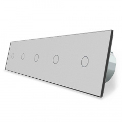 Сенсорный ZigBee выключатель 5 сенсоров (1-1-1-1-1) серый стекло Livolo (VL-C705Z-15) Ужгород