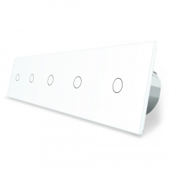 Сенсорный выключатель Livolo 5 каналов (1-1-1-1-1) белый стекло (VL-C705-11) Свеса