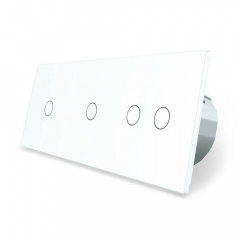 Сенсорный Wi-Fi выключатель Livolo ZigBee 4 канала (1-1-2) белый стекло (VL-C701Z/C701Z/C702Z-11) Полтава