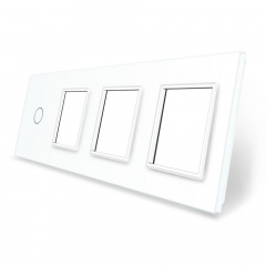 Сенсорная панель выключателя Livolo и трех розеток (1-0-0-0) белый стекло (VL-C7-C1/SR/SR/SR-11) Николаев